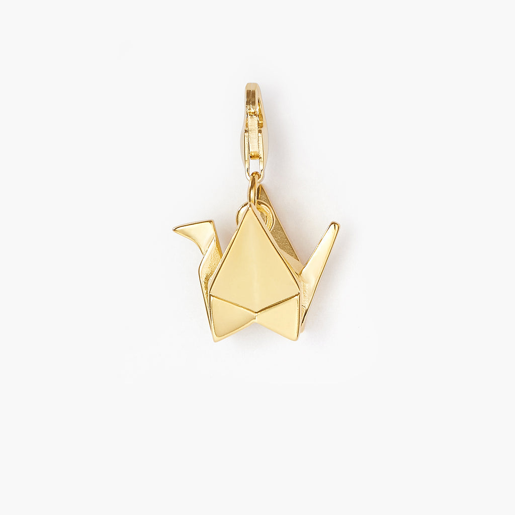 3D Origami Paper Crane Bird Pendant Necklace