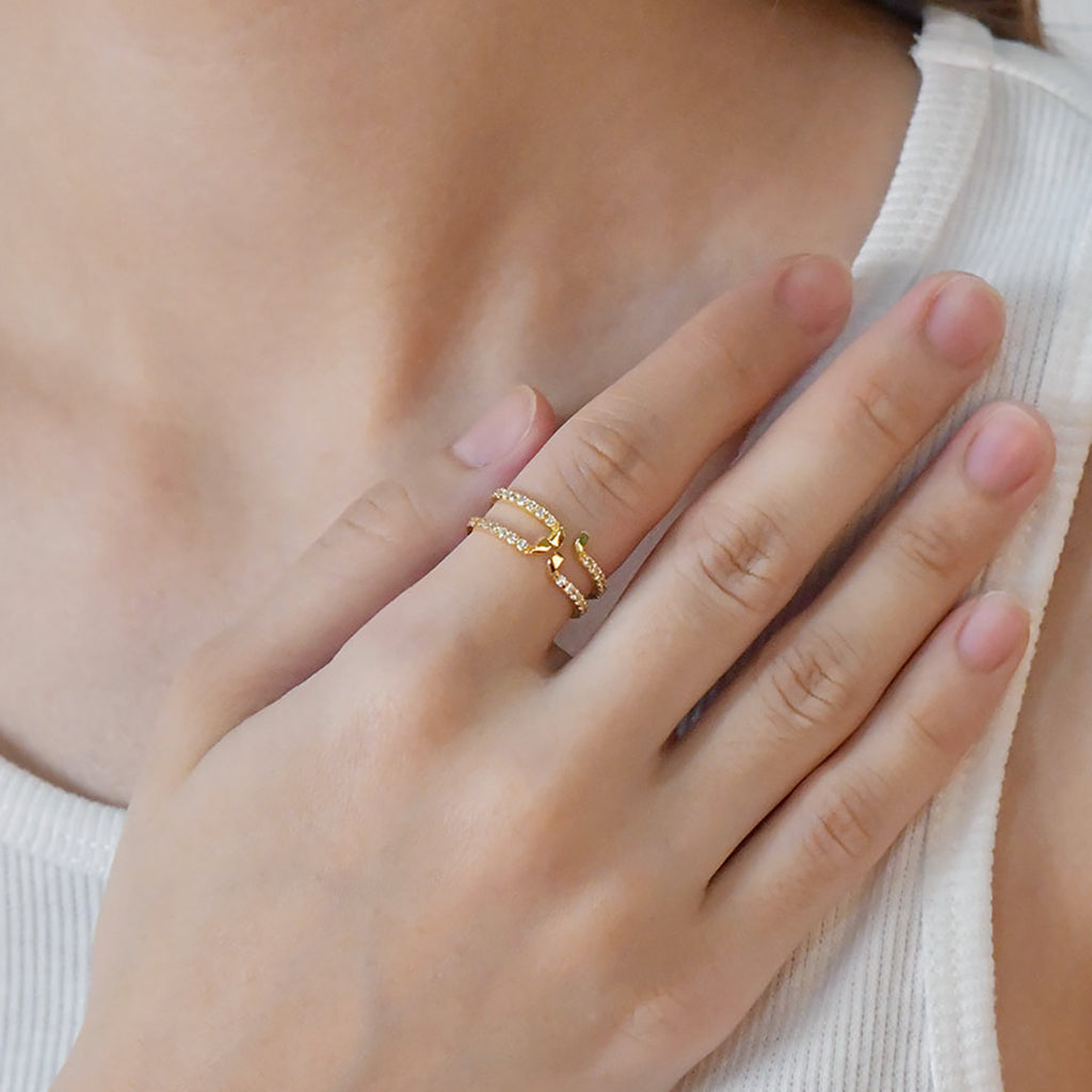 Reverse Ring & Clear CZ